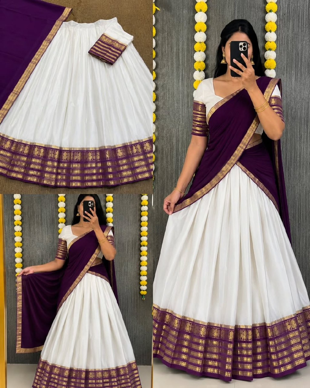 Exquisite Onam Special Mul Cotton Zari Woven Lehenga Choli with Georgette Dupatta