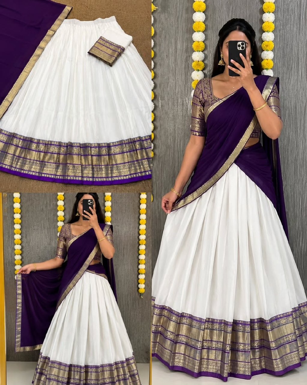 Exquisite Onam Special Mul Cotton Zari Woven Lehenga Choli with Georgette Dupatta