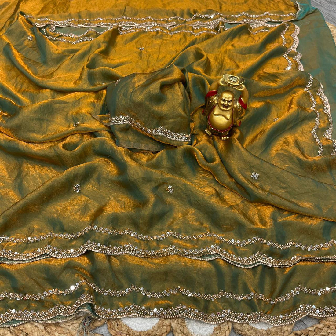 Drape yourself in luxury Bollywood inspired space silk scalloped-border sarees come in 10 breathtaking shades