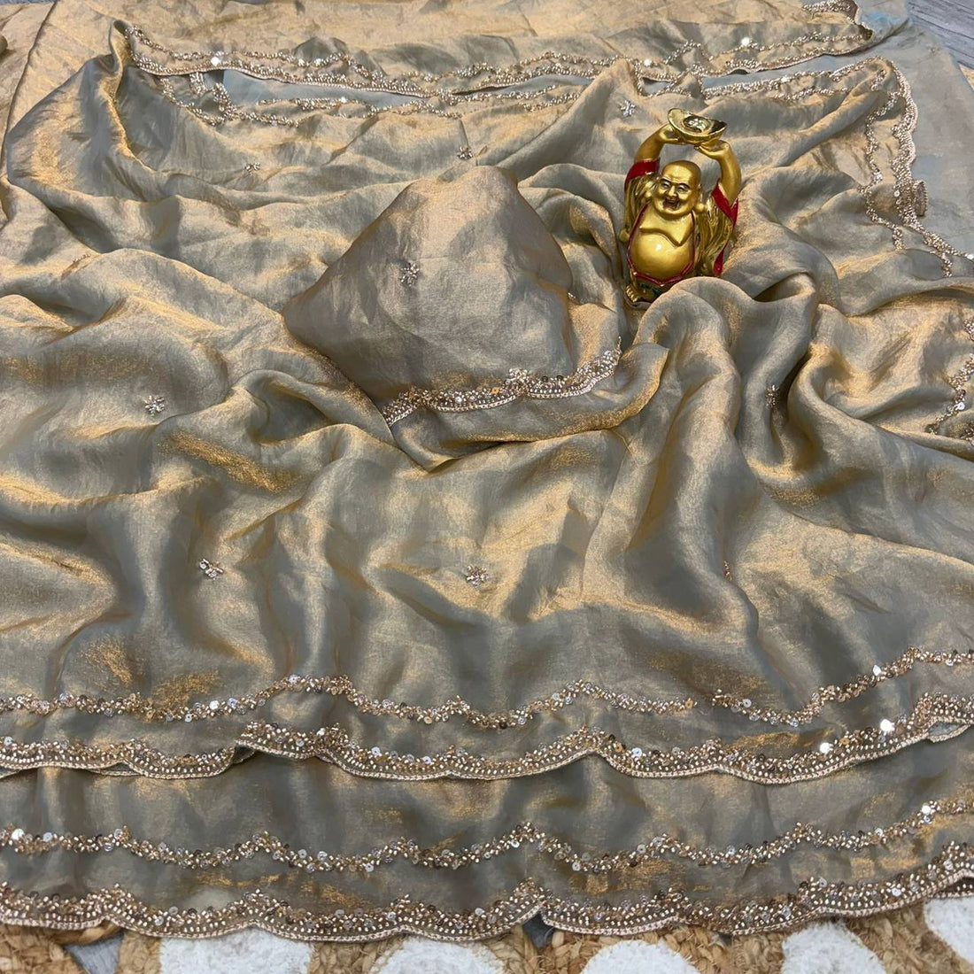 Drape yourself in luxury Bollywood inspired space silk scalloped-border sarees come in 10 breathtaking shades