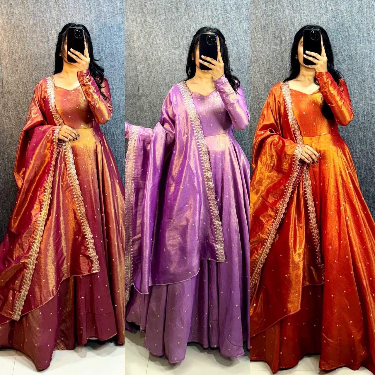 Original Banarasi Tissue Fabric Gown