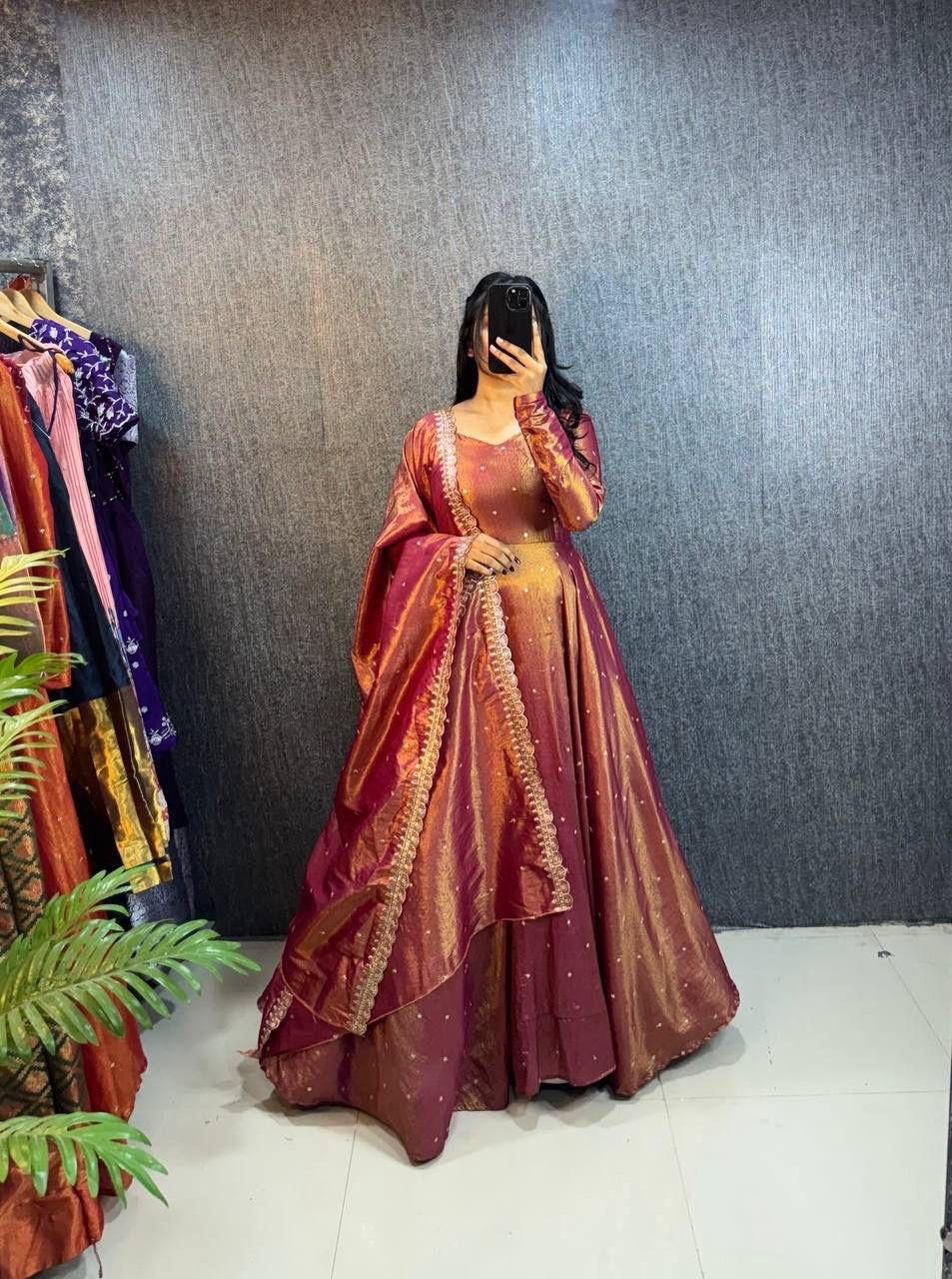 Original Banarasi Tissue Fabric Gown