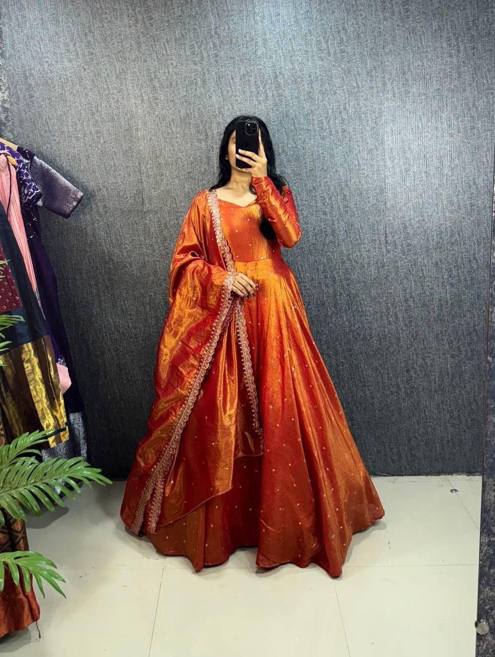 Original Banarasi Tissue Fabric Gown