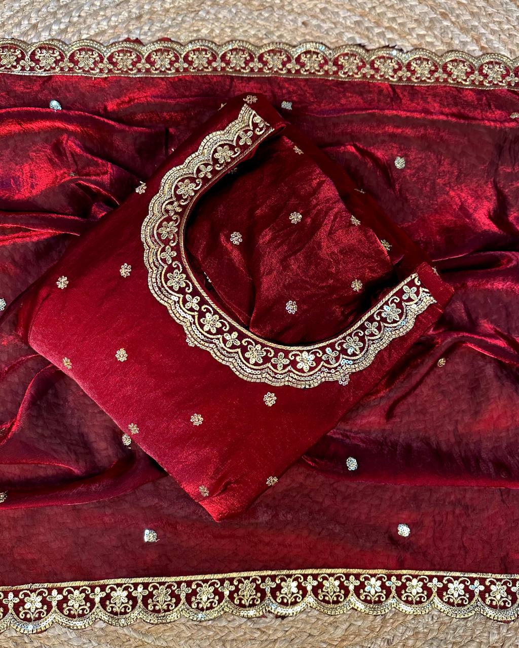 Designer Rich sequence embroidery Gown + Dupata