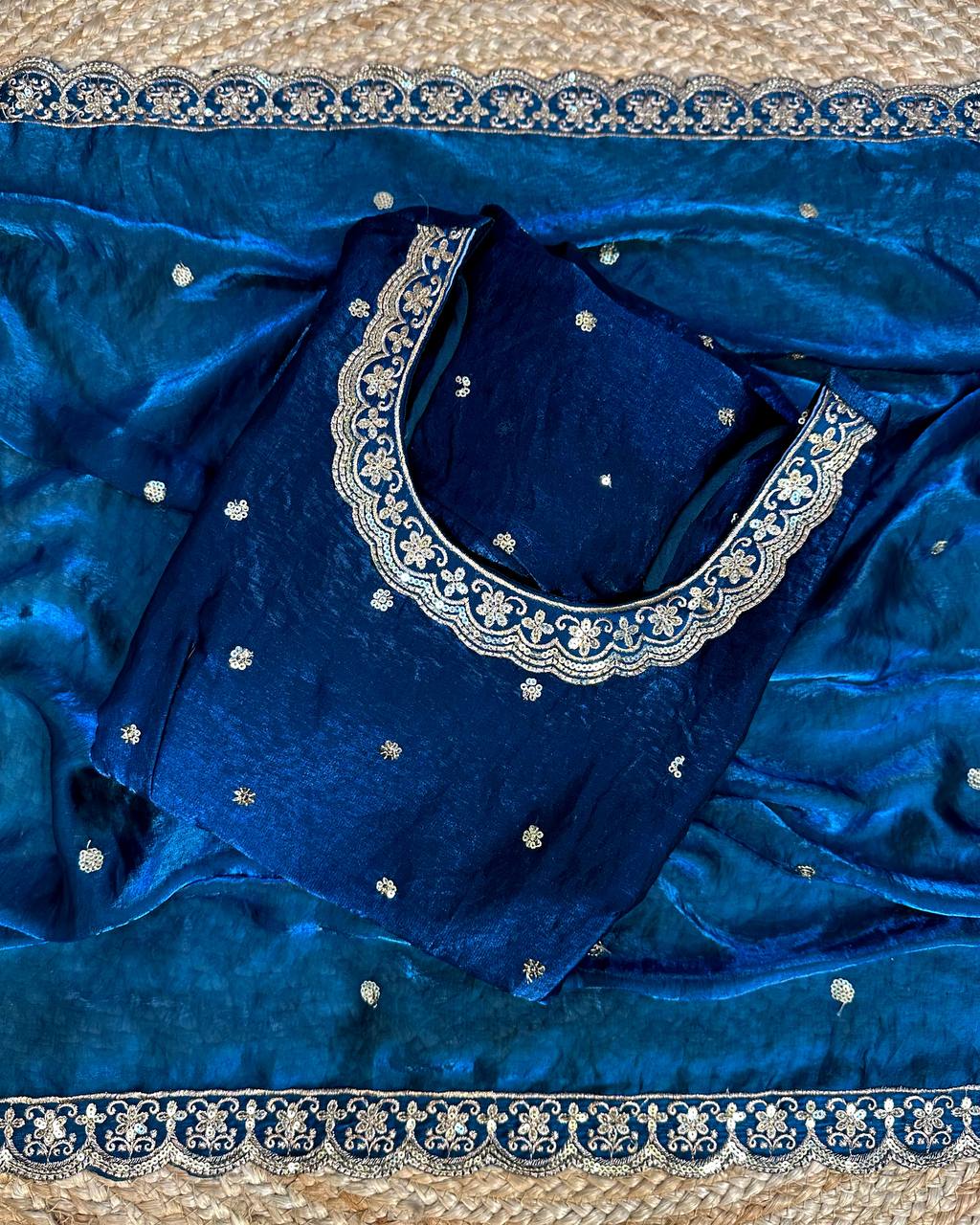 Designer Rich sequence embroidery Gown + Dupata