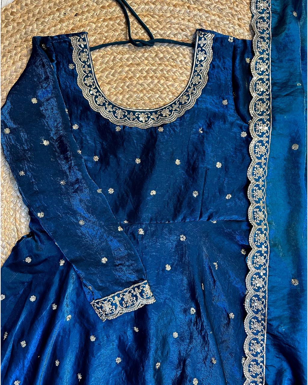 Designer Rich sequence embroidery Gown + Dupata