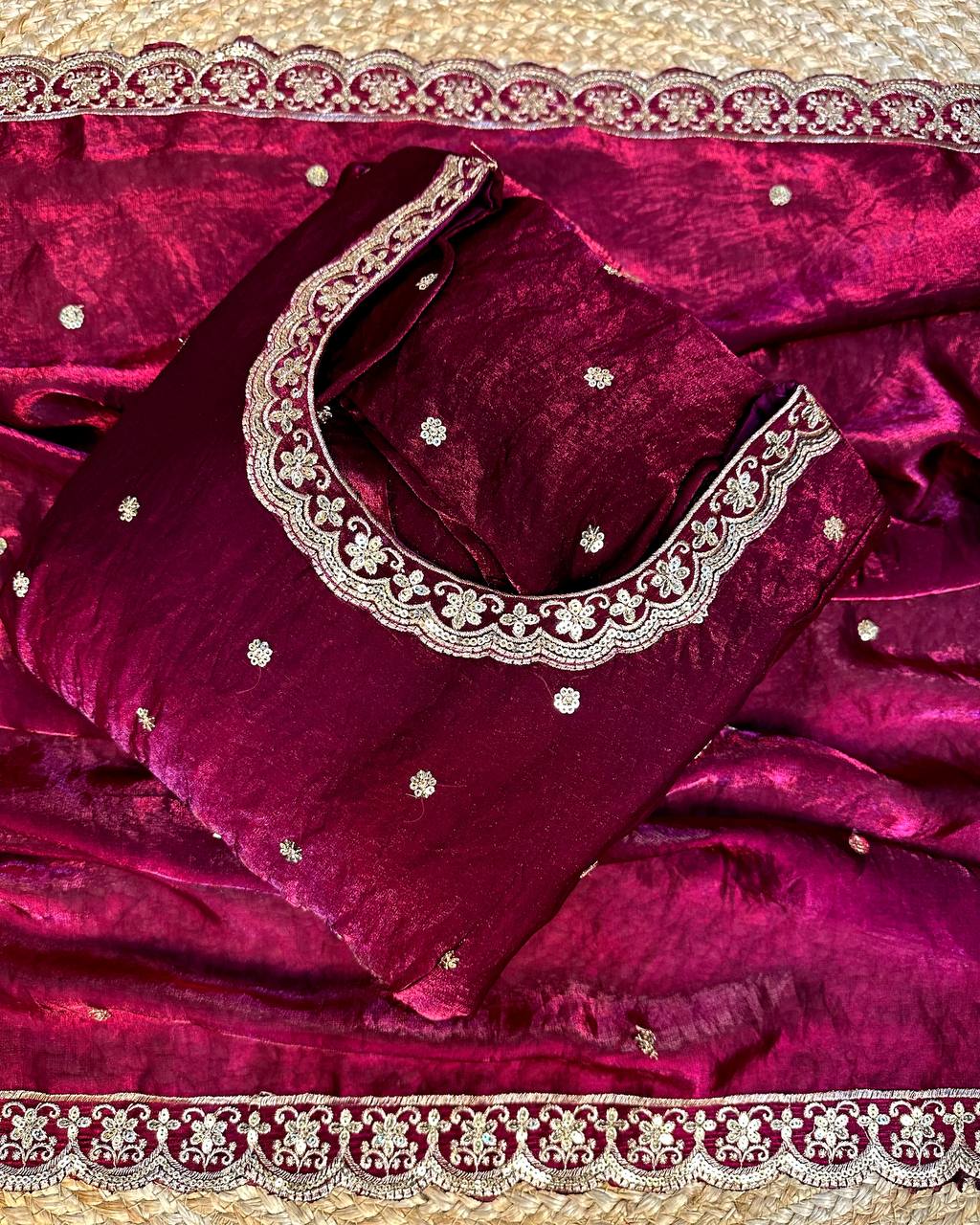 Designer Rich sequence embroidery Gown + Dupata