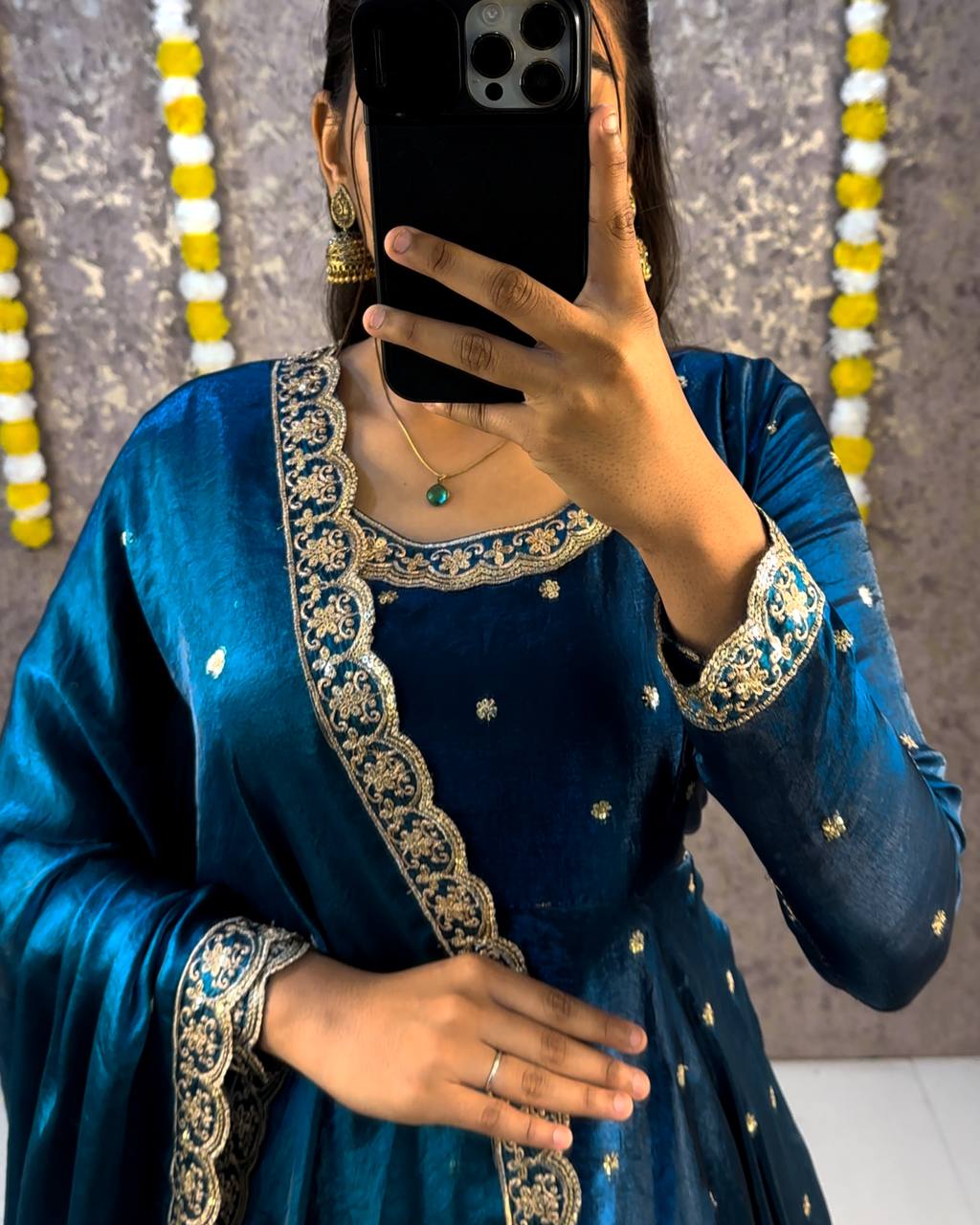 Designer Rich sequence embroidery Gown + Dupata