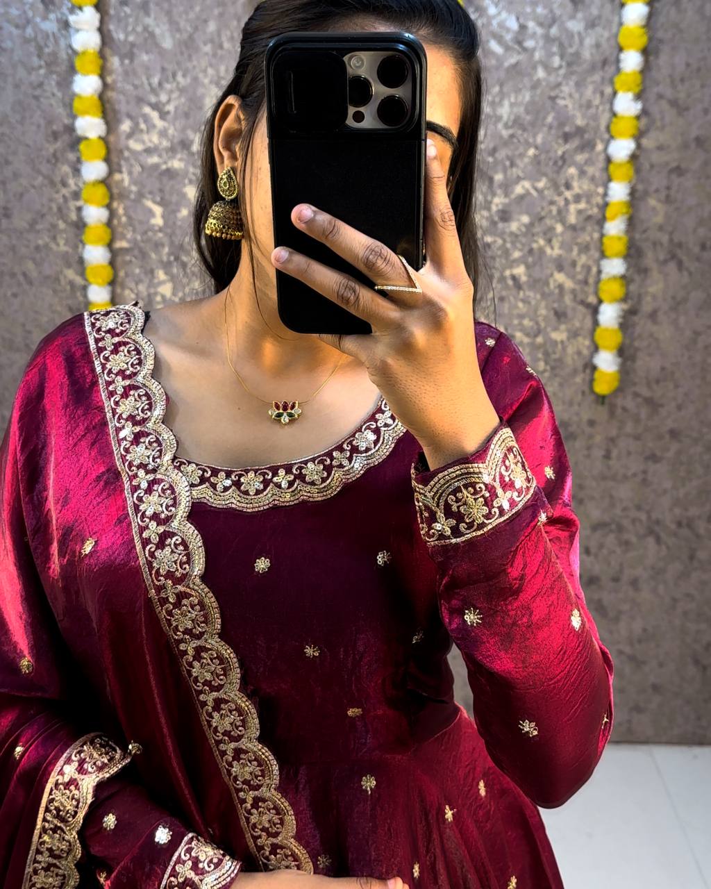 Designer Rich sequence embroidery Gown + Dupata