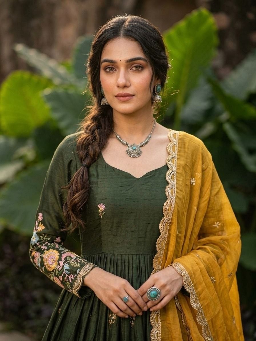 Designer Embroidery Gown With Duppata