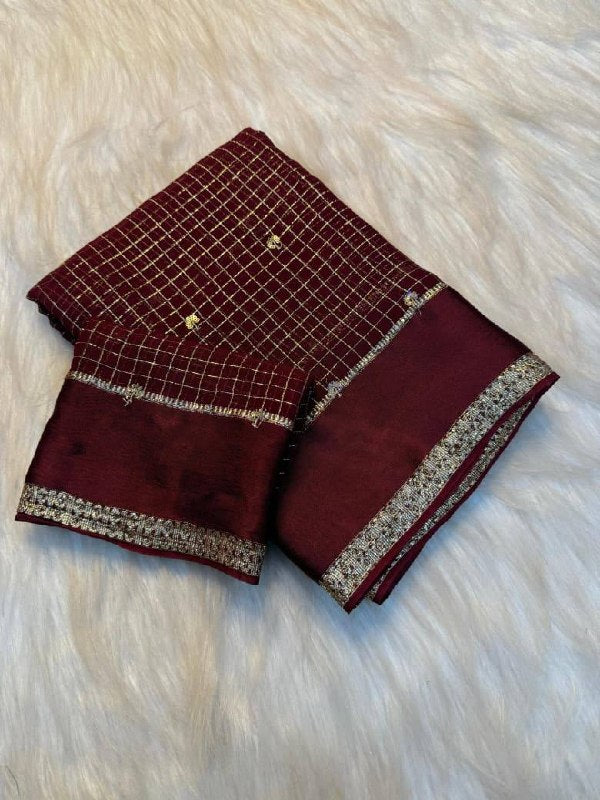 Viscose Georgette Sequence Full Worked Saree