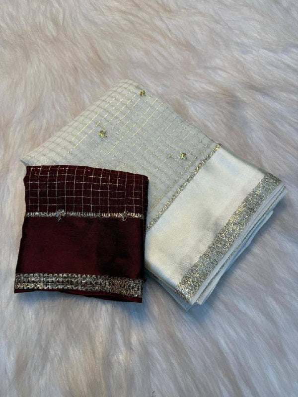 Viscose Georgette Sequence Full Worked Saree