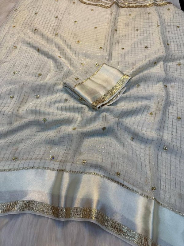 Viscose Georgette Sequence Full Worked Saree