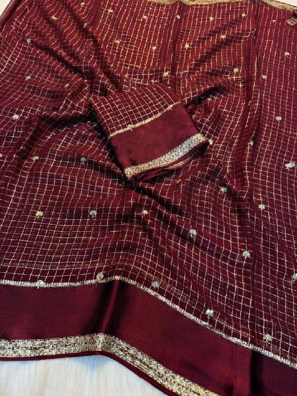 Viscose Georgette Sequence Full Worked Saree