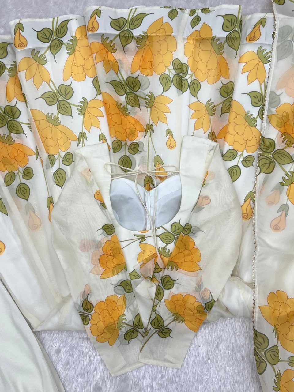 Heavy Pure Soft &nbsp;Organja Silk Floral Print Anarkali Gown