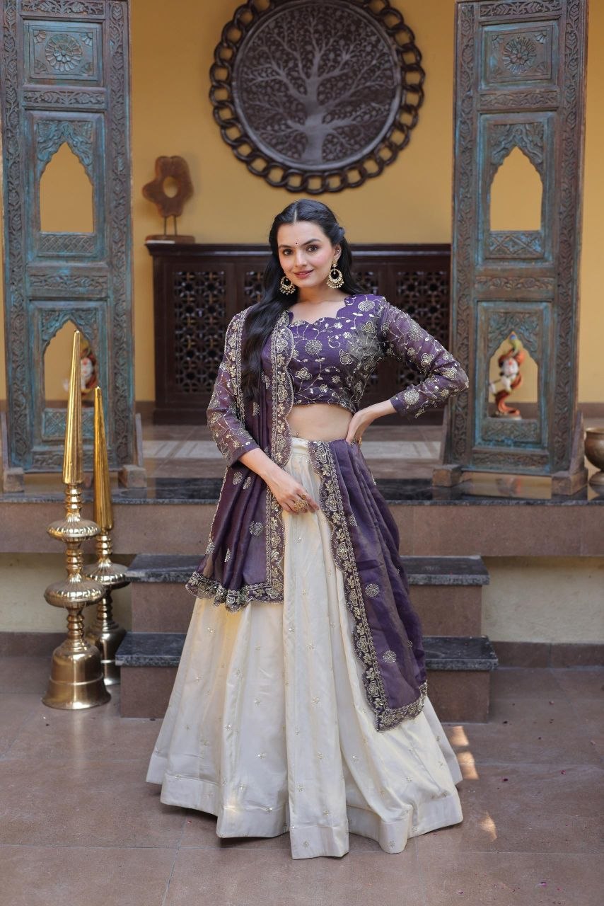 Grand Festival Outfit Embroidery Work Lehenga