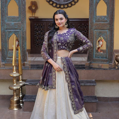 Grand Festival Outfit Embroidery Work Lehenga