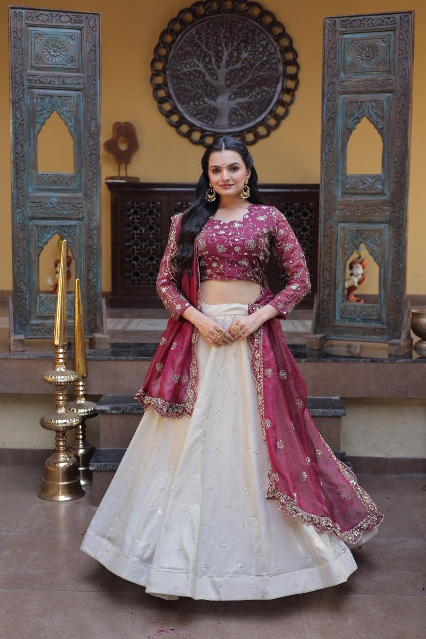 Grand Festival Outfit Embroidery Work Lehenga