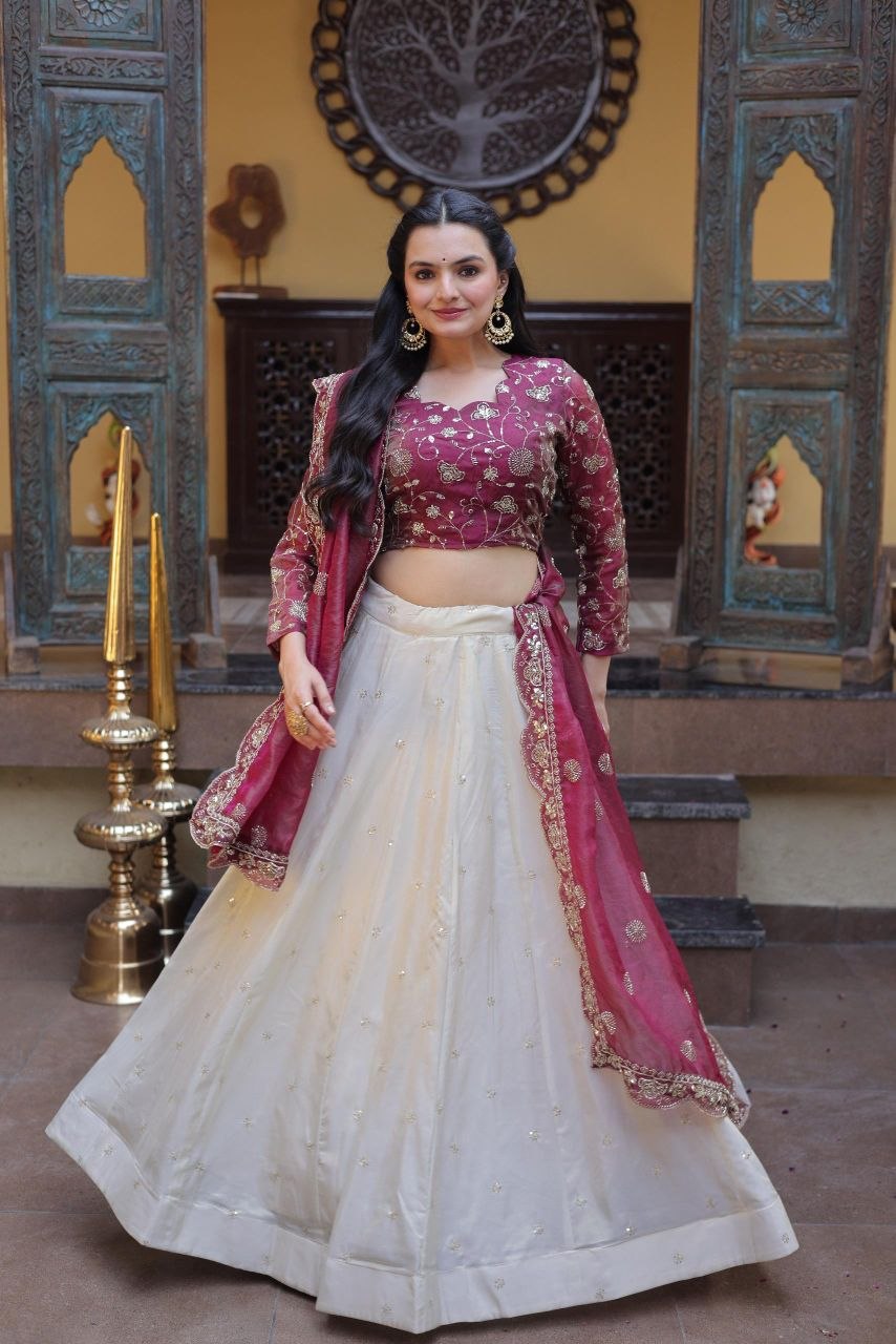 Grand Festival Outfit Embroidery Work Lehenga