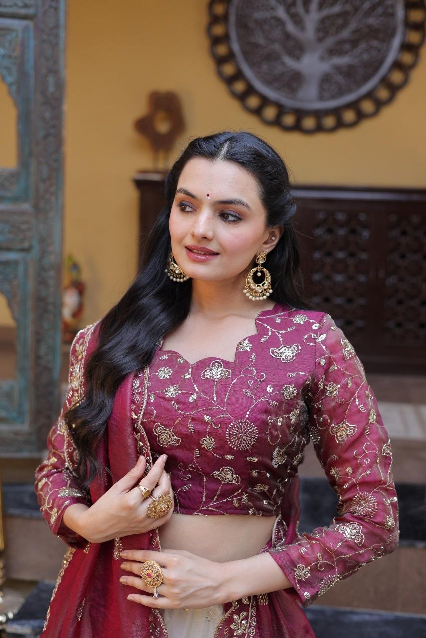 Grand Festival Outfit Embroidery Work Lehenga