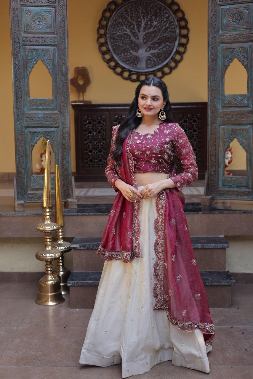 Grand Festival Outfit Embroidery Work Lehenga