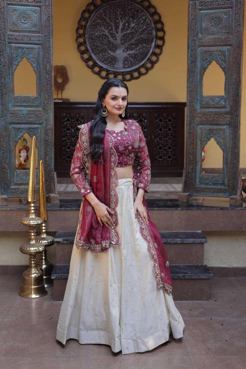 Grand Festival Outfit Embroidery Work Lehenga