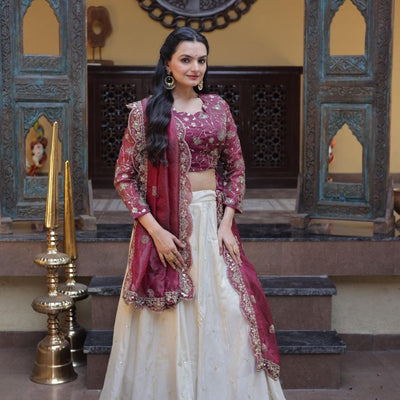 Grand Festival Outfit Embroidery Work Lehenga