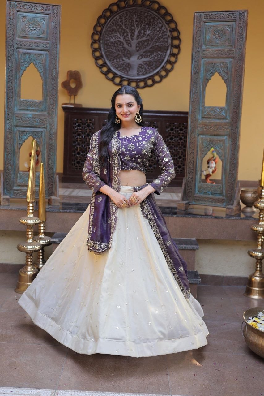 Grand Festival Outfit Embroidery Work Lehenga