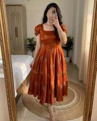 Premium rangoli silk Maxi Gown Collection
