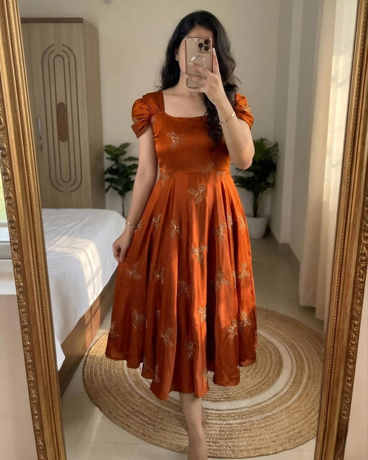 Premium rangoli silk Maxi Gown Collection