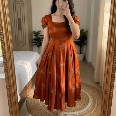 Premium rangoli silk Maxi Gown Collection