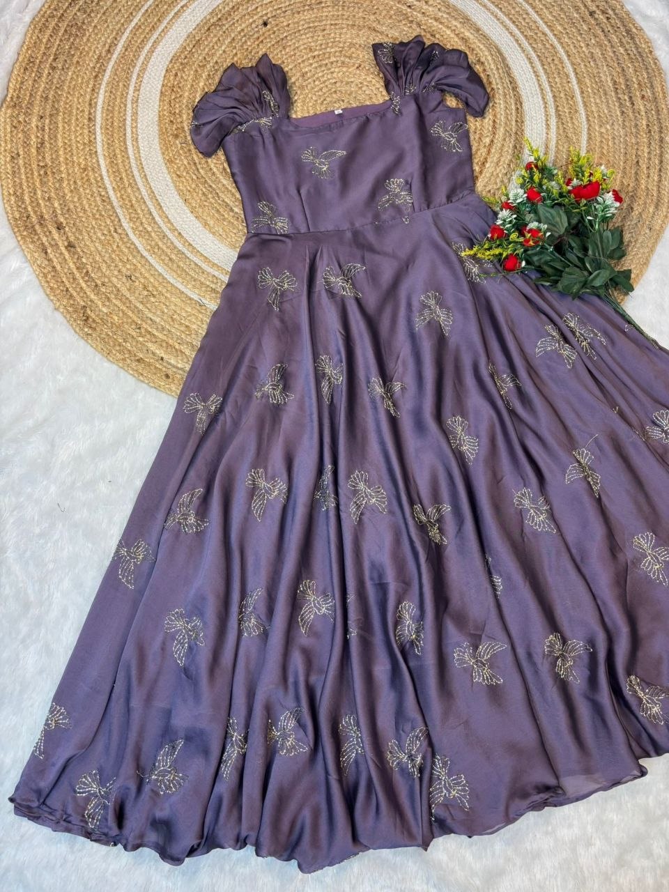 Premium rangoli silk Maxi Gown Collection
