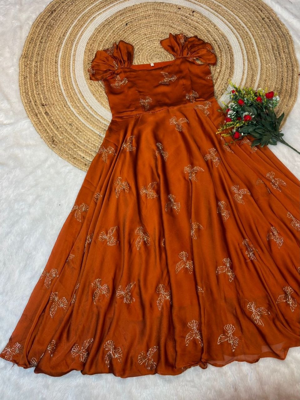 Premium rangoli silk Maxi Gown Collection