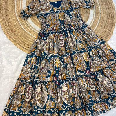 Kalmkari Maxi gown soft Maslin cotton with digital print