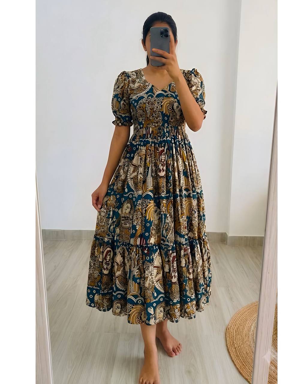 Kalmkari Maxi gown soft Maslin cotton with digital print