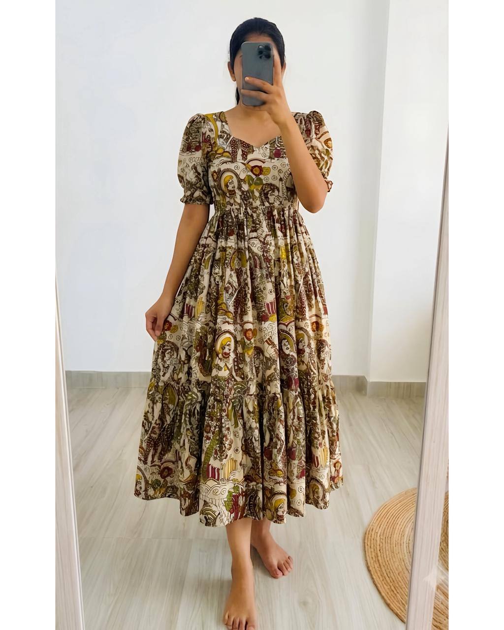 Kalmkari Maxi gown soft Maslin cotton with digital print