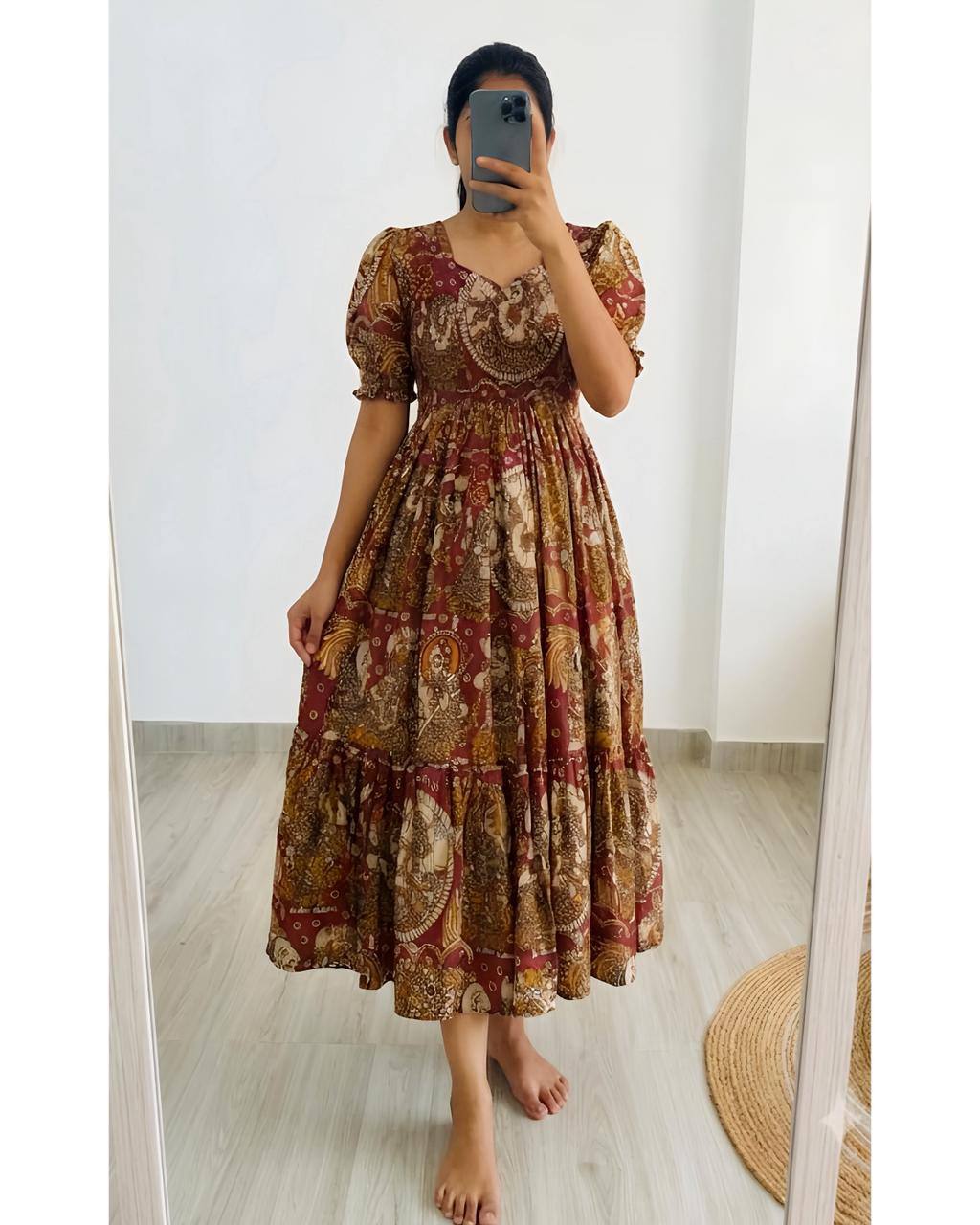 Kalmkari Maxi gown soft Maslin cotton with digital print