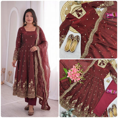 Designer Party Wear Gown Collection Availble In 9 Colours | Gown Duppata And Pent