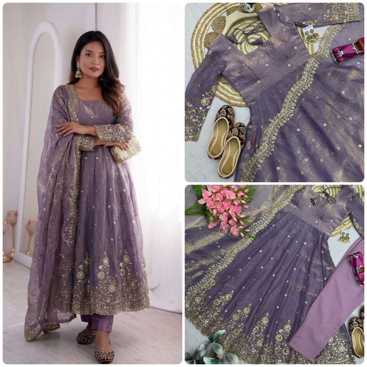 Designer Party Wear Gown Collection Availble In 9 Colours | Gown Duppata And Pent