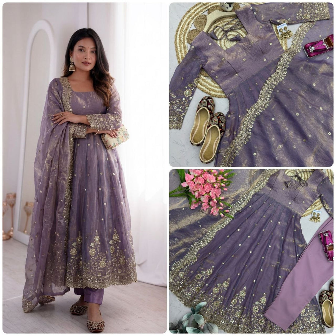 Designer Party Wear Gown Collection Availble In 9 Colours | Gown Duppata And Pent