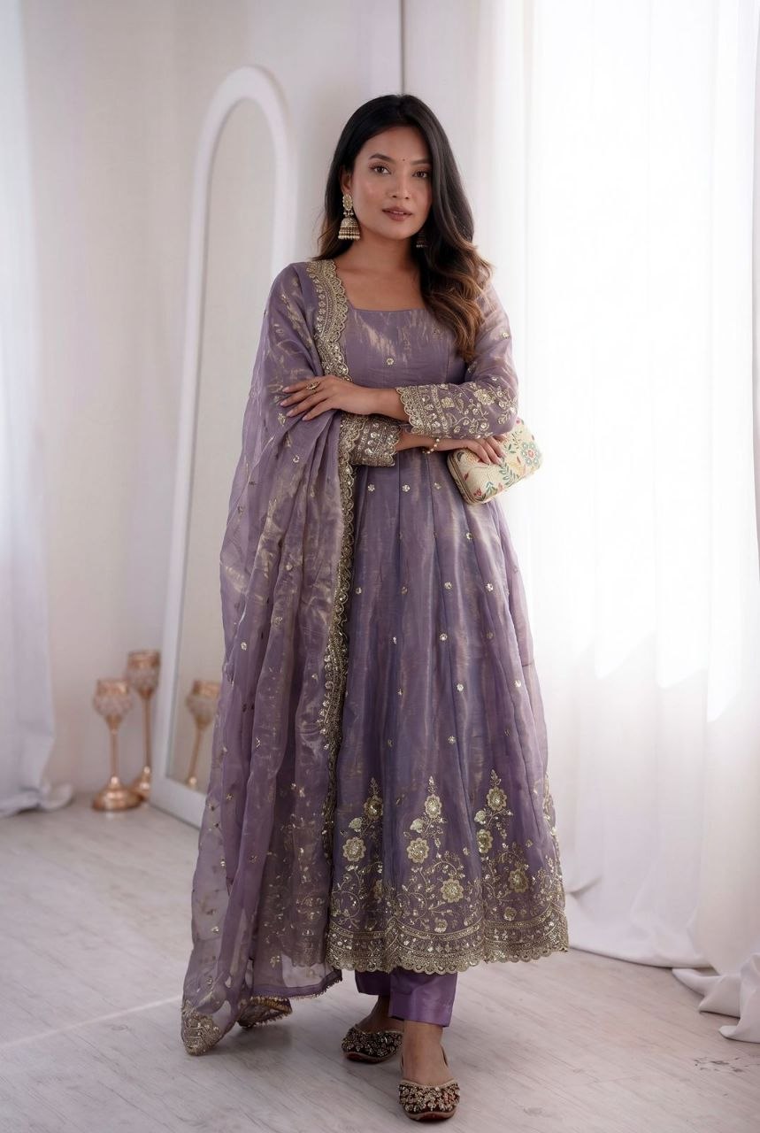 Designer Party Wear Gown Collection Availble In 9 Colours | Gown Duppata And Pent