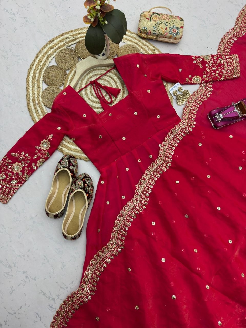 Designer Party Wear Gown Collection Availble In 9 Colours | Gown Duppata And Pent