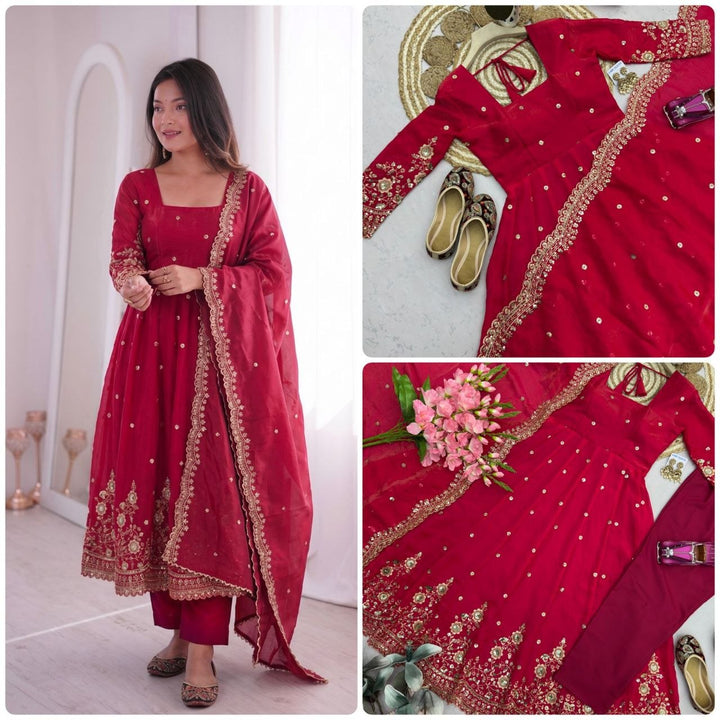 Designer Party Wear Gown Collection Availble In 9 Colours | Gown Duppata And Pent