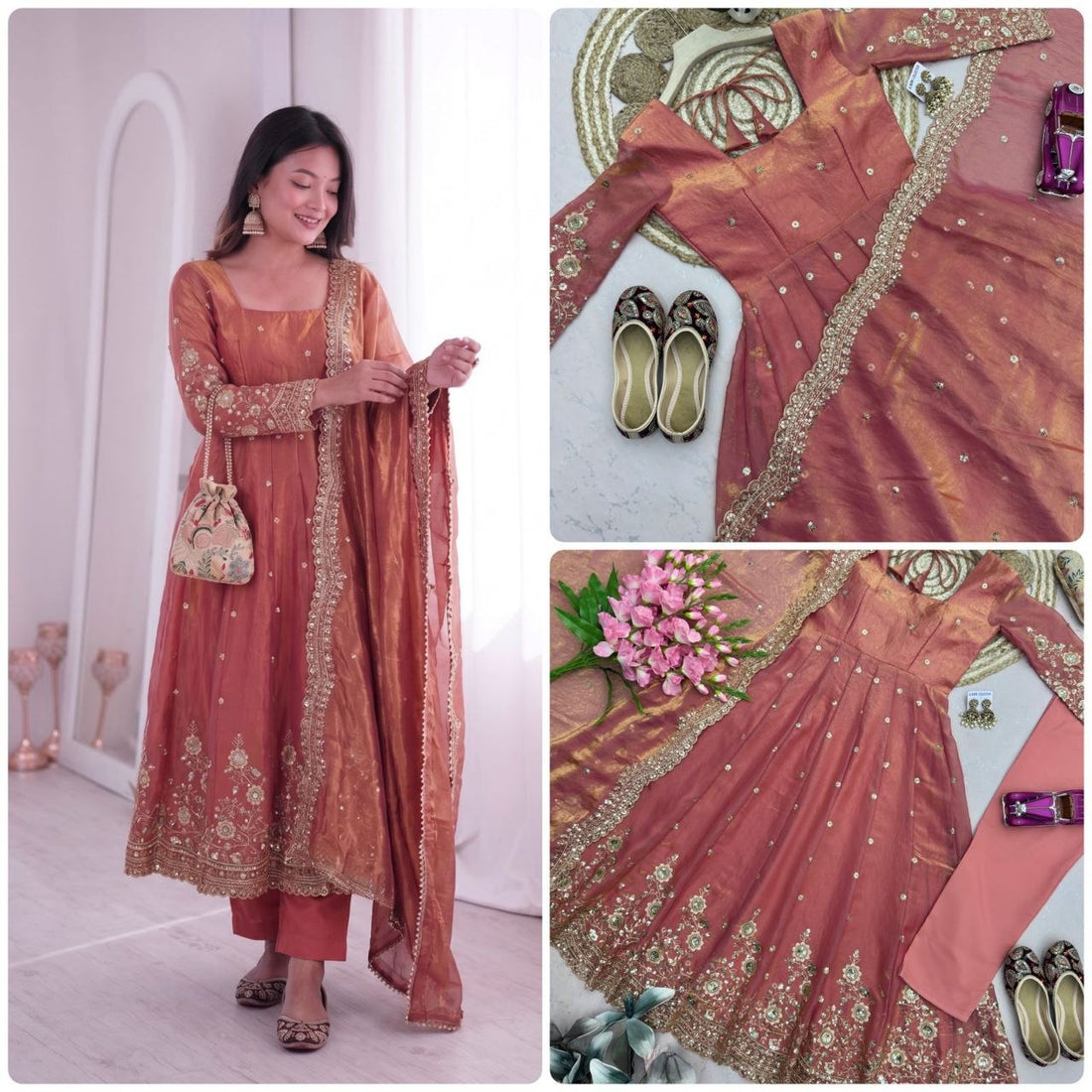 Designer Party Wear Gown Collection Availble In 9 Colours | Gown Duppata And Pent
