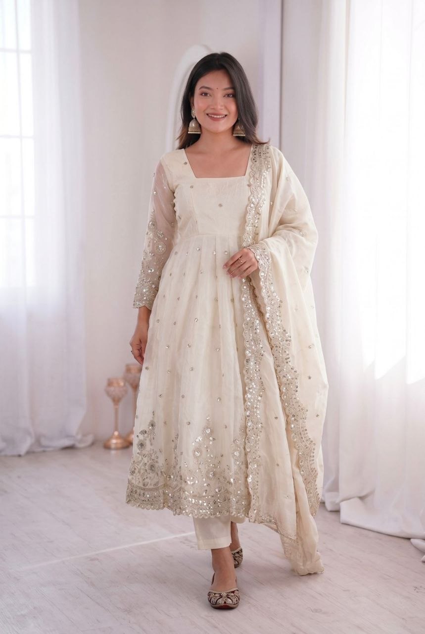 Designer Party Wear Gown Collection Availble In 9 Colours | Gown Duppata And Pent