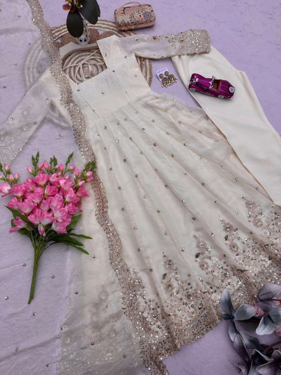Designer Party Wear Gown Collection Availble In 9 Colours | Gown Duppata And Pent