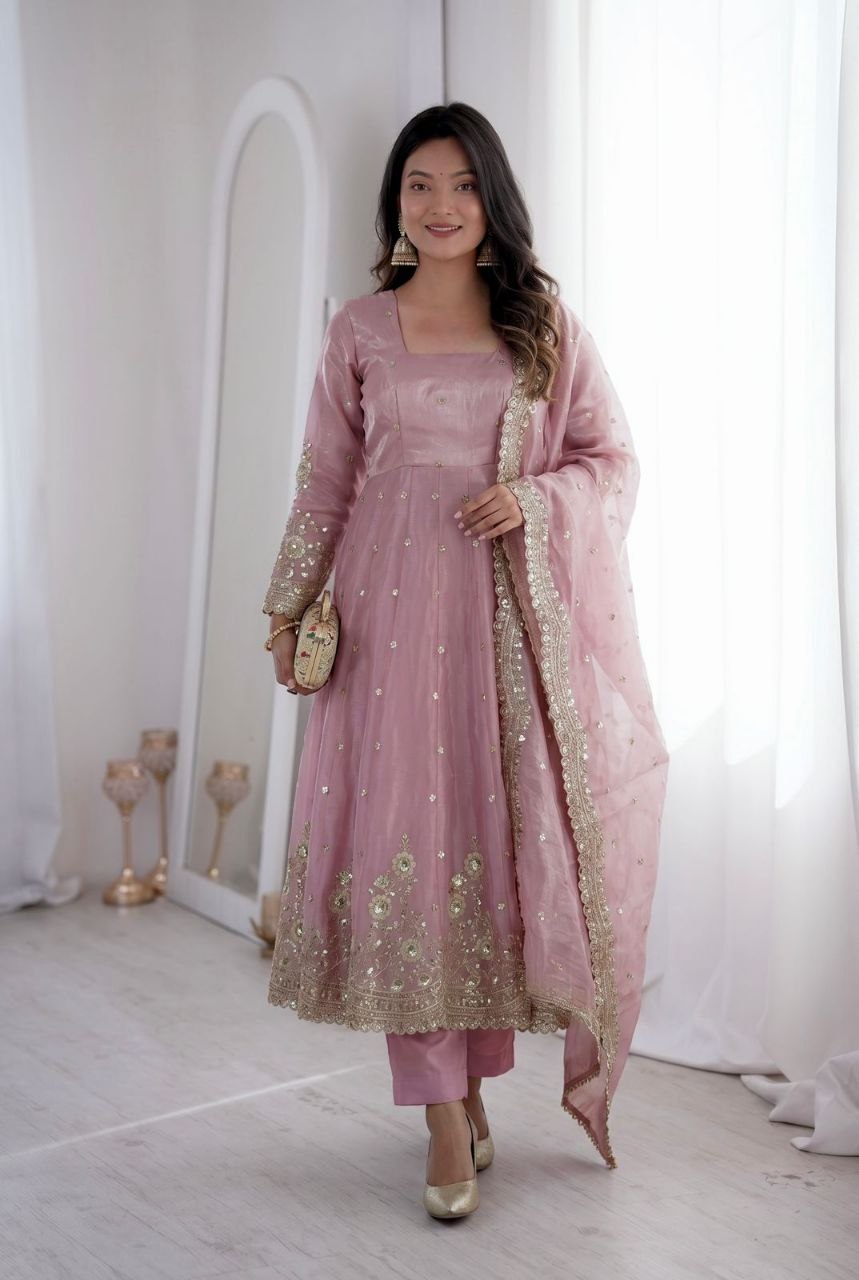 Designer Party Wear Gown Collection Availble In 9 Colours | Gown Duppata And Pent