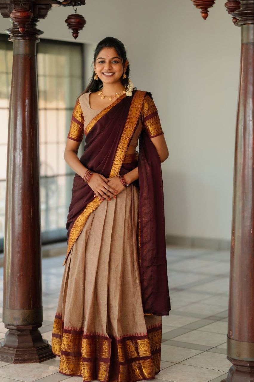 South India Special Semi Stitched Kanjivaram Half Saree