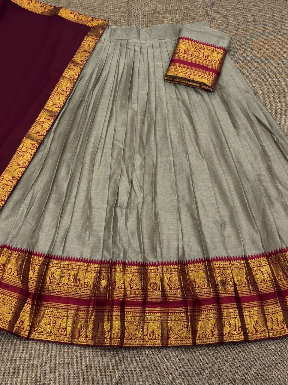 South India Special Semi Stitched Kanjivaram Half Saree
