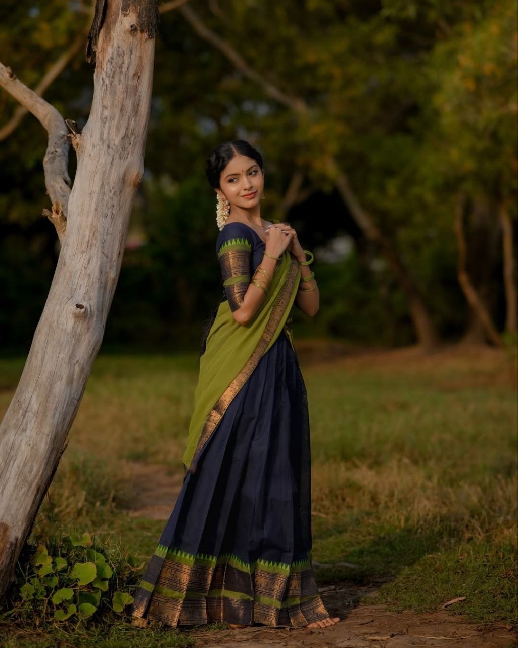 South India Special Semi Stitched Kanjivaram Half Saree